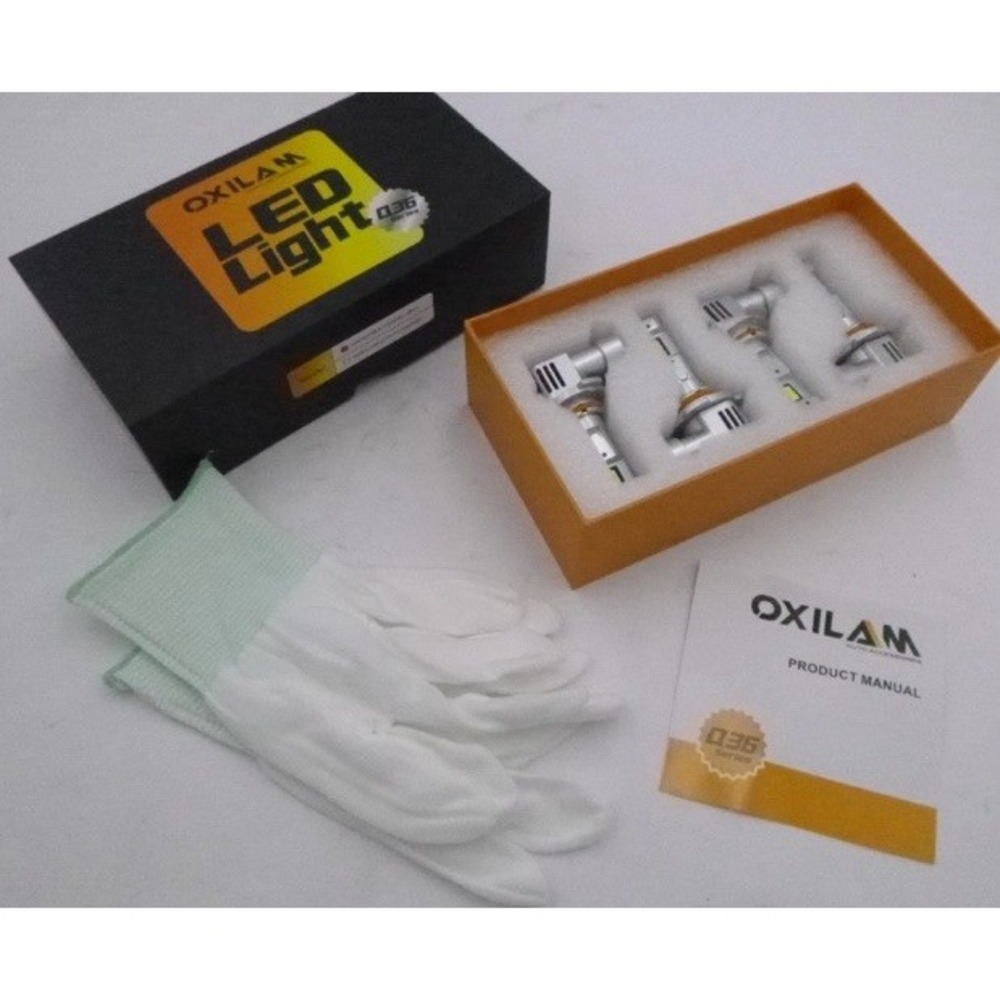 4 Pack Oxilam LED Light Bulbs Q36 Series 9005 HB3 + 9006 HB4 6500K , Sealed Box